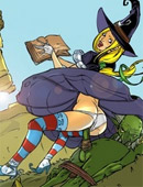 Evil throbbing cocks stretching dripping wet cartoon witch twat. tags: huge boobs, stockings, tight panties, hardcore.