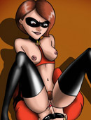 Toon elasti girl strapon fucked her husband and gets her pussy eaten out.