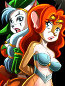 Drawn naughty chicks in tight outfits looking so hot while dancing.