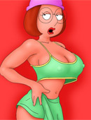 Cartoon fuck doll meg griffin usind a dildo while there is no real man around.
