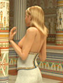 Lustful pharaoh woman and her angry huge monster torturing hard a smoking hot blondie during their egyptian punishment