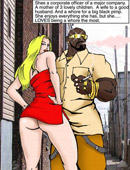 Sex starving blonde toon babe showing her blowjob skills to black big cocked porter.